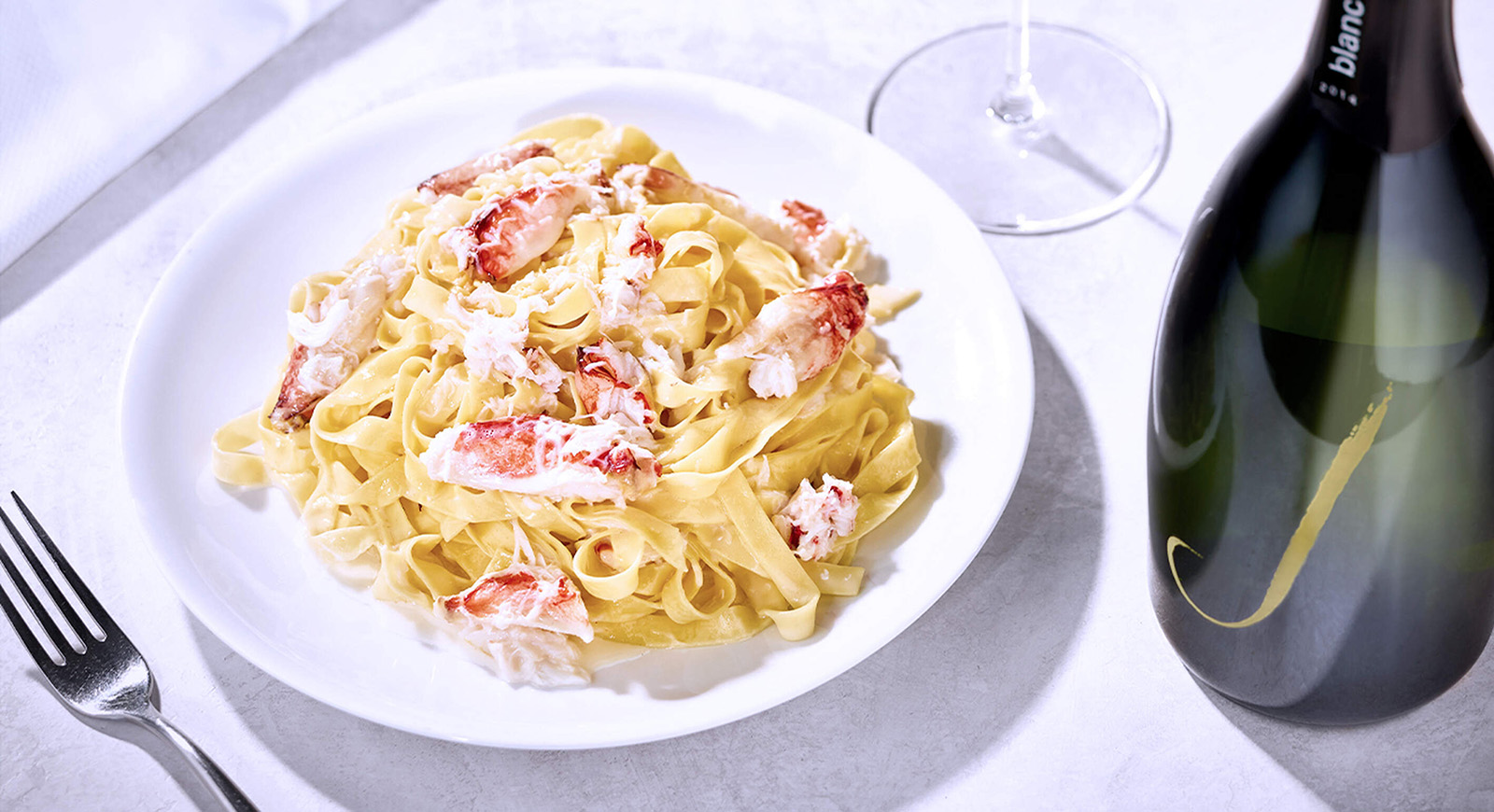 Dungeness Crab Tagliatelle With Blanc De Blancs Butter Sauce