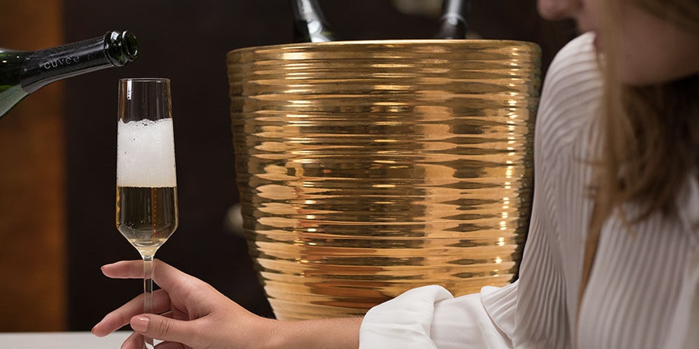 White wine being poured into glass