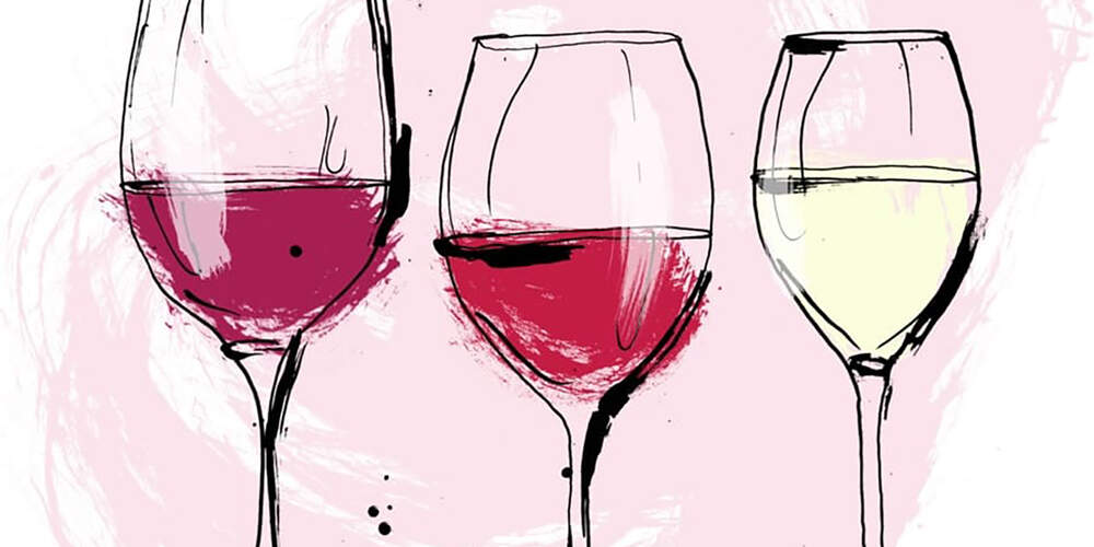 Sketch of wine glasses