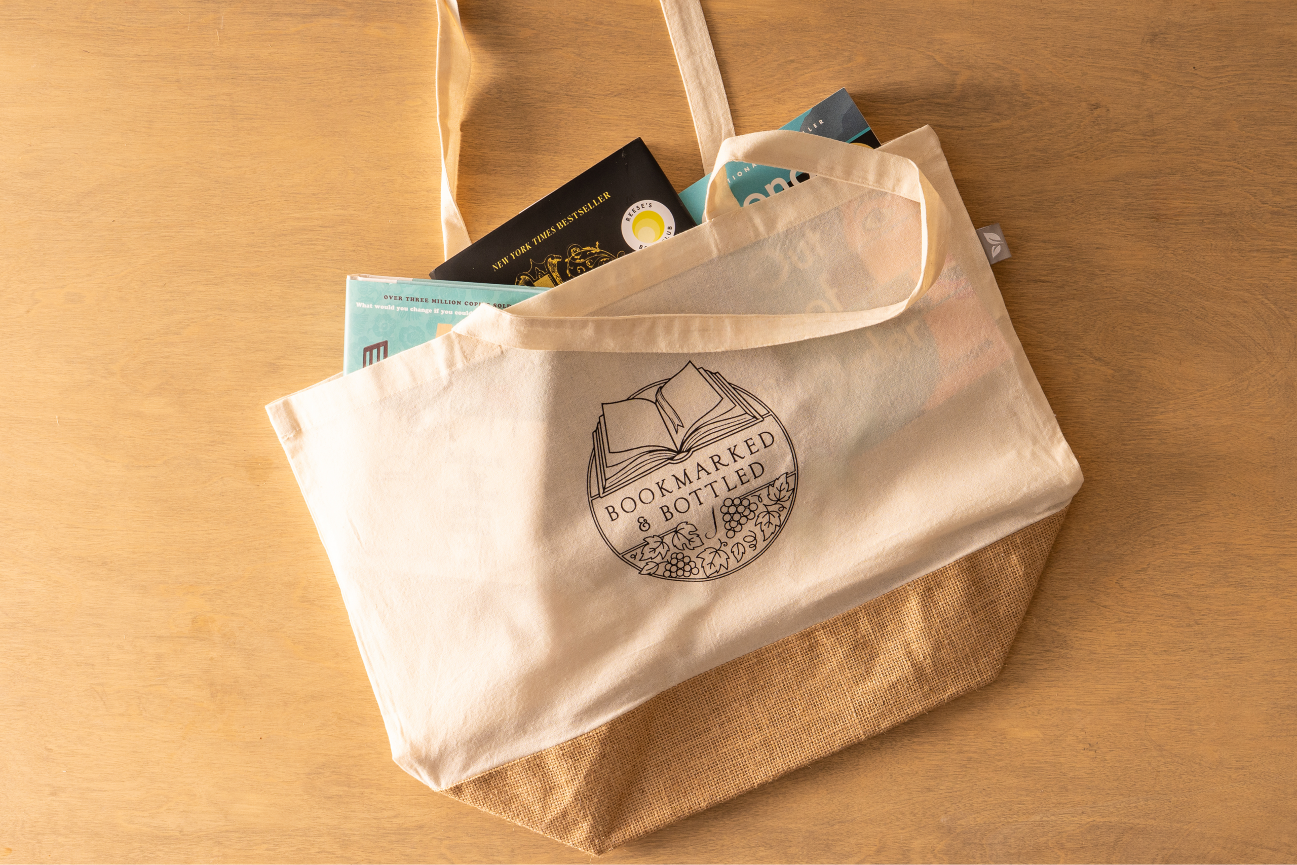 Bookmarked and Bottled Book Bag