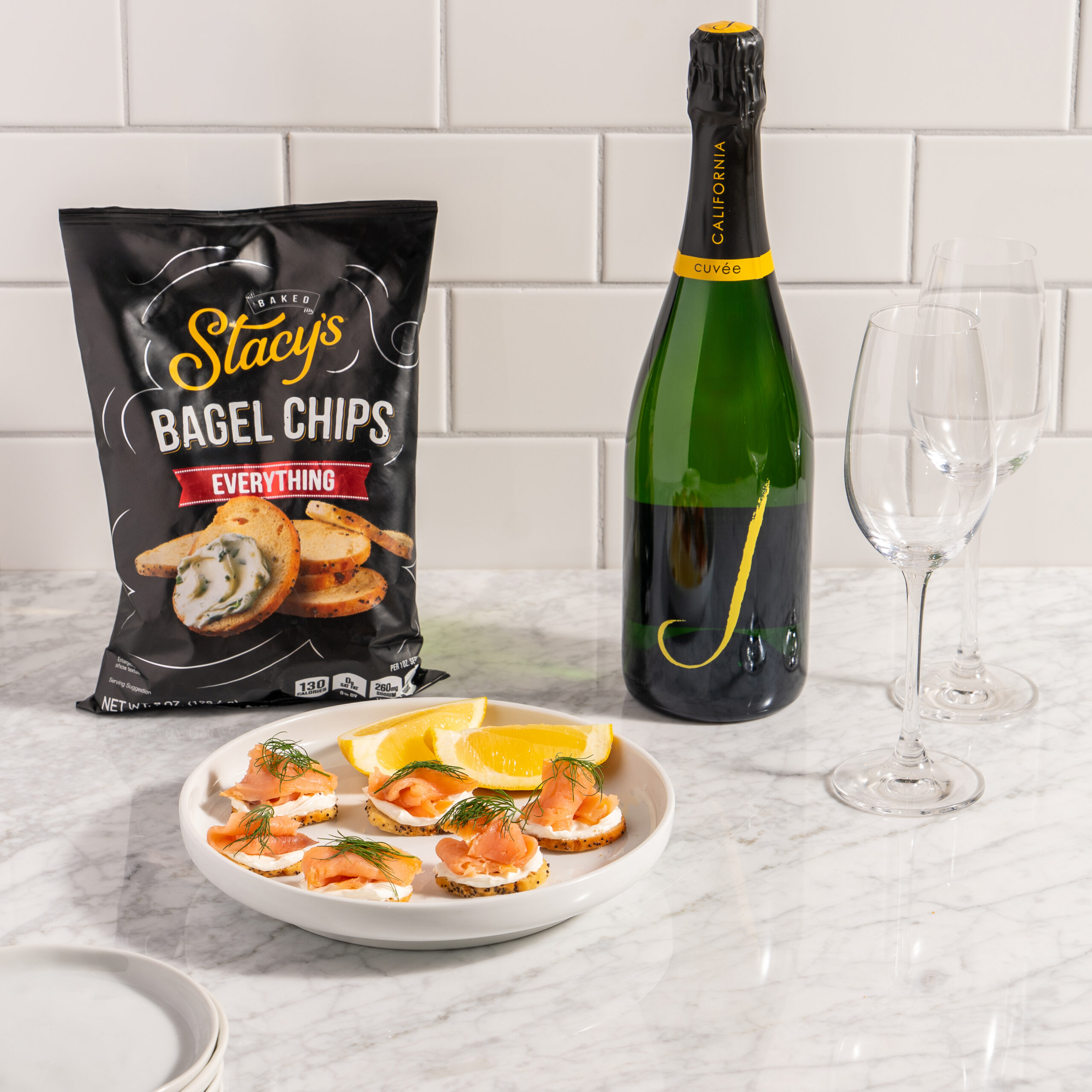 J California Cuvée and Stacy's Pita Chips